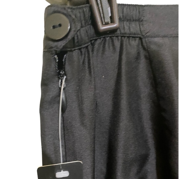 Black Raw 100% Silk Vintage Tropical Embroidered High Waist Capris Flat Front - Picture 6 of 9